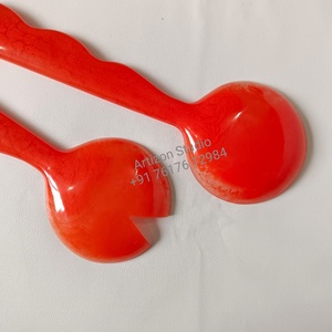 Top Selling Handmade Resin <b>Salad</b> <b>Tools</b> Server Set Elegant Wave Design Customizable Spoon Fork Dishwasher Safe Microwave Oven - Product Image 3