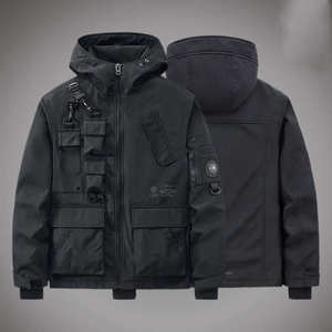 Chaqueta Táctica Impermeable para Hombre, Estilo Urbano, Cortavientos, Cyberpunk, con Capucha, Multibolsillos - Product Image 1