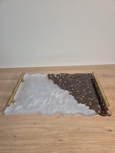 Resin Plant Pattern Serving <b>Tray</b> for Kitchen Countertop Holding <b>Spice</b> Jars & Cooking Oils Stylish Functional Decor - Product Image 2