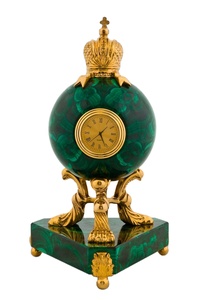 Reloj de Escritorio de Malaquita, Estilo Minimalista, Verde Eterno, Reloj de Mesa, Verdant Time Prestige Verde - Product Image 6