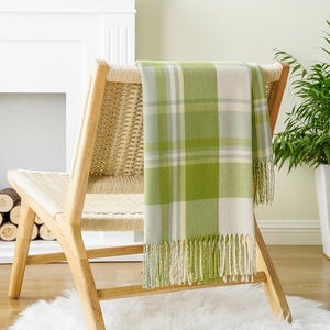 High Quality Popular Plaid <strong>Throw</strong> Blanket for Couch Lightweight <strong>Green</strong> Soft Cozy Blanket for Bed Chair Sofa - Product Image 4
