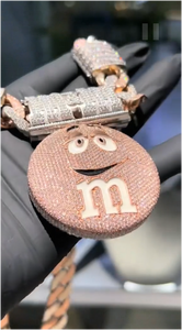 CONCEPTION Colgante de Moissanita Auténtica con Diseño Personalizado de Dibujos Animados, Plata de Ley, Chapado en Oro Blanco de 14K, Estilo Hiphop, para Fiesta, para Mujer - Product Image 4