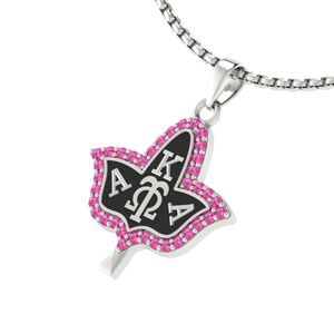 Collar de Hoja de Cristal Negro y Rosa para Mujer, Joyería Elegante y a la Moda, Colgante, Accesorio con Estilo, Regalo, Uso Diario, Plata de Primera Calidad - Product Image 1