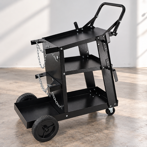 Heavy Duty 3 Tier Welding Machine <b>Cart</b> With Gas Cylinder Holder, Tool <b>Storage</b> Shelves And Durable Swivel Casters GAR050 - Product Image 1