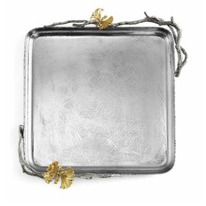 ถาดโลหะทรงวงรีทรงยาวทำจากทองเหลืองและสแตนเลสพร้อมหูจับทองคำเปลวถาดโลหะสำหรับงานเลี้ยงฉลองครบรอบแต่งงาน - Product Image 4