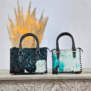 Bolsa de Viaje de Cuero Genuino de Lujo, Gran Capacidad, Ligera, con Cierre de Cremallera y Patrón de Puntos Verde Azulado, para Mujer - Product Image 6