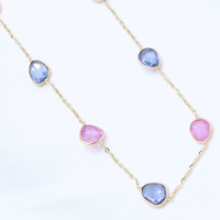 Vente en gros de pierres précieuses saphir naturelles de haute qualité, or jaune massif 18 carats, fabrication artisanale, style bohème, cadeau de mariage pour femme
