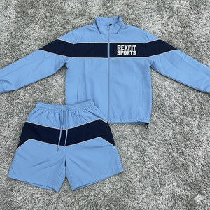 Ensemble de survêtement réfléchissant Rexfit Sports pour homme : veste coupe-vent en nylon personnalisée et pantalon de survêtement – Vente en gros - Product Image 1