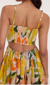 เดรสยาวสำหรับชายหาดและงานปาร์ตี้ คุณภาพดีเยี่ยมและโดดเด่น ขายส่ง คอลเลคชั่นซัมเมอร์ 2026 ดีไซน์ทันสมัยไม่ซ้ำใคร คอวี พิมพ์ลายที่เอว สำหรับผู้หญิง - Product Image 4