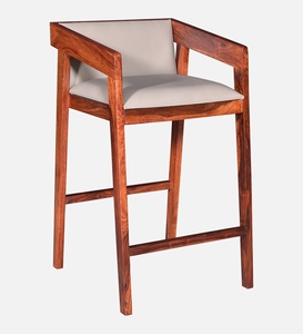 PU Leather Bar <b>Stool</b> Honey Oak Finish Counter <b>Height</b> Kitchen Bar Furniture Handcrafted Durable <b>Adjustable</b> Metal Base - Product Image 1