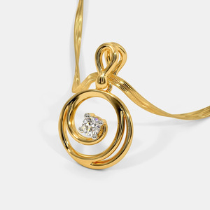Collar con Colgante de Diamante Cultivado en Laboratorio en Espiral de Oro Amarillo - Product Image 5