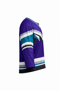 Jersey de Hockey sobre Hielo Unisex, Manga Tres Cuartos, Diseño Sublimado a Rayas, Absorbe la Humedad, Corte Regular, Ropa para Adultos - Product Image 2