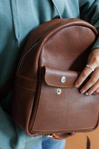 Custom Logo Genuine Leather Mini <b>Backpack</b> <b>Women</b> <b>Small</b> Cowhide Travel Other <b>Backpacks</b> Fashion Lady Daypack Bag LSBP-0113 - Product Image 6