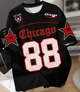 Camiseta Gráfica Chicago 88 Personalizada para Hombre, Primavera-Verano, Directo de Fábrica, Estilo Urbano, Poliéster Transpirable - Product Image 3