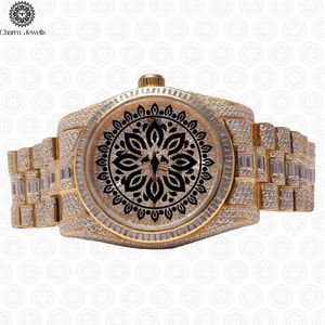 Montre mécanique de luxe pour homme en acier inoxydable Charm Jewells, boîtier analogique 40 mm, cadran 20 mm, bracelet à bouton poussoir, fermoir caché, 10 bars - Product Image 5