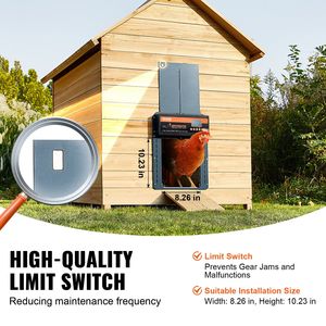 Automatic Chicken Coop Door with <b>Timer</b> <b>Light</b> Sensor Aluminum Remote Control Chicken Coops Opener for Animal Cages - Product Image 4