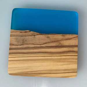 Wholesale Custom Epoxy Resin Wood <b>Coaster</b> New Technology Solid Wood Splicing River Tea Cup Mat Square Modern Reusable - Product Image 2