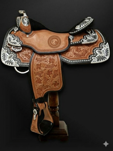 Selle en cuir de vachette 100% véritable, artisanale, de qualité supérieure, pour dressage western, durable et confortable, avec logo personnalisé, dernière collection - Product Image 2