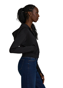 Nouveau design personnalisé, sweat à capuche court pour femme, de haute qualité, décontracté, pour l'hiver, impression personnalisée, tissu polaire, coupe-vent - Product Image 3