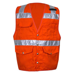 Gilet de sécurité réfléchissant imperméable grande taille pour les travailleurs de la circulation et du bâtiment - Gilet de travail haute visibilité - Product Image 5