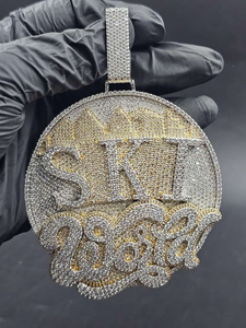 Collar de Hip Hop con Colgante de Calavera y Monedas con Incrustaciones de Moissanita, en Oro y Plata Bicolor, Joyería de Lujo y de Alta Gama, Regalo de Moda Masculina para Él - Product Image 3