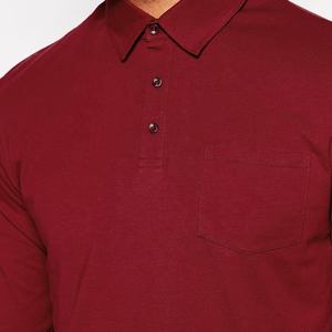 Latest Fashionable 100 Cotton Regular Fit Patch Chest Pocket <b>Mens</b> <b>Long</b> <b>Sleeve</b> Jersey <b>Polo</b> <b>Shirt</b> Wholesales Bangladesh - Product Image 3