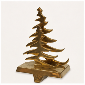 Custom Modern Luxury Solid Brass Double Christmas Tree <b>Stocking</b> <b>Holder</b> Heavy Duty Weighted Mantel Hanger Holiday Fireplace Decor - Product Image 1