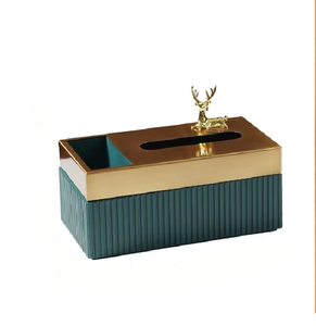 Boîte à mouchoirs de luxe en résine d'agate violette et métal doré, pour une décoration intérieure coordonnée, disponible à prix de gros - Product Image 2