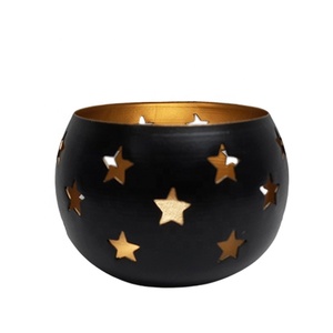 Pot de bougie rond martelé en aluminium décoratif pour la maison, couleur or en laiton, Style moderne, pot de bougie en métal en vrac - Product Image 3