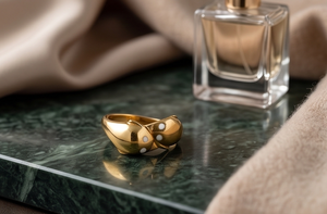 DIVYORO แหวนประดับเกลียวเคลือบทอง 22k สำหรับผู้หญิงแบบคลาสสิก - Product Image 4