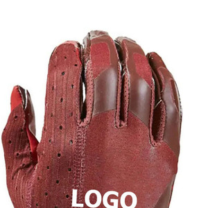 Gants de receveur de football américain blancs et rouges Joker, super adhérents, en latex imperméable, compatibles écran tactile, avec grip personnalisé - Product Image 5