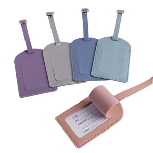 High Quality Genuine Leather Luggage <b>Tags</b> Privacy Shield Travel Bag <b>Tags</b> Customized <b>Suitcase</b> Labels <b>Tags</b> with Wholesale Price - Product Image 1