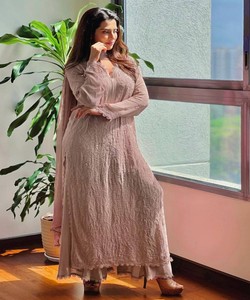 Salwar Kameez Rosa, Corte Regular, Ropa Étnica Tradicional para Mujer, India, Pakistán, Estilo Casual para Fiestas, Todas las Temporadas, 62914 BE-170 - Product Image 1