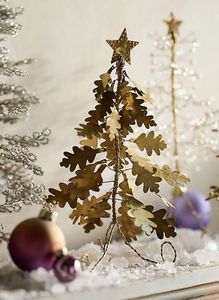 Metal <b>Tree</b> <b>Christmas</b> Ornament With Leaves And Star Vintage Handicraft Decor - Product Image 1