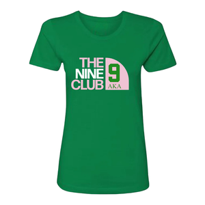 9.AKA เสื้อยืดเดอะไนน์คลับ 9 สีเขียว คอตตอนพรีเมียม คอกลม แขนสั้น นุ่ม ระบายอากาศได้ดี เสื้อยืดลำลองสำหรับผู้หญิง - Product Image 1