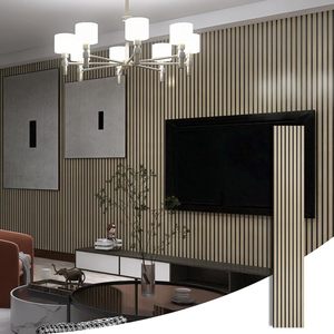 Panel Acústico de MDF de Roble Macizo 1220x2440mm, Revestimiento de Pared Insonorizante Geométrico Moderno y de Lujo para Decoración de Villas, Hoteles y Salas de Conferencias - Product Image 1