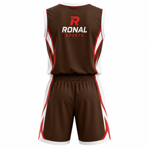 Conjunto de Camiseta de Baloncesto sin Mangas Unisex RONAL SPORTS, Sublimada, con Cuello en V, Corte Regular, para Adultos, Todas las Temporadas - Product Image 2