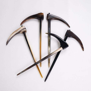 COM กิ๊บปิ่นปักผมรูปเขาควายขัดเงาแฮนด์เมดอุปกรณ์เสริมสำหรับผมกิ๊บหนีบผม - Product Image 3