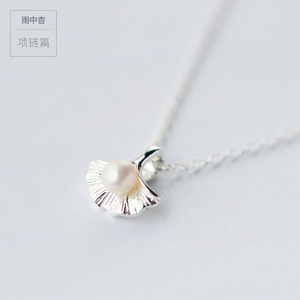 Collier pendentif fin en argent S925, version coréenne, petit ange frais, perle, chaîne courte pour clavicule, D4190 - Product Image 1