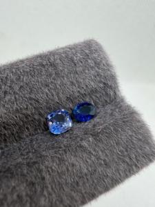 Zafiros Azules Naturales de Ceilán, Sri Lanka, Corte Oval/Cojín, 2 Piezas, 1.31CT, Azul Fuego, Tratados con Calor, para Joyería - Product Image 2
