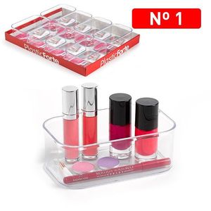 Organizer per trucchi Plasticforte trasparente con scomparti per rossetti, scatola portaoggetti N1 - Product Image 1