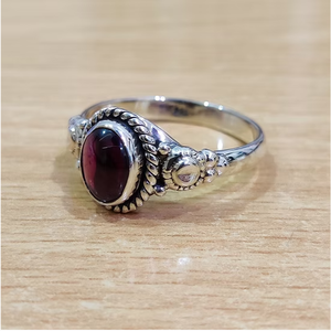 Minimalist Elegant 925 Silver With <b>Garnet</b> Gemstone <b>Ring</b> Stylish Gift for Wedding & Parties Jewelry - Product Image 3