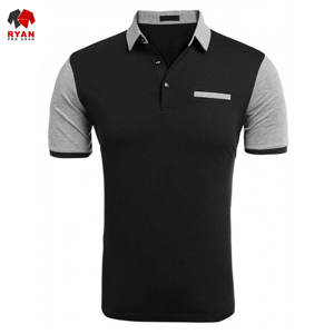 Chemises polo personnalisées anti-rides à impression numérique pour hommes avec logo personnalisé, manches courtes et poche - Product Image 4