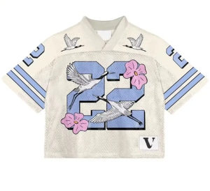 Jersey de malla de punto oversize con cuello en V estilo vintage americano para hombre, corte holgado, fabricado a medida - Product Image 6