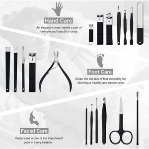 Ensemble de manucure professionnel, kit de coupe-ongles, outils de soin des pieds, kit de toilettage pour femmes en acier inoxydable, 18 pièces, pour voyage ou maison (rose) - Product Image 4