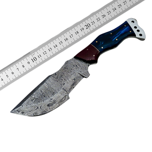 Couteau de chasse Tracker en acier Damas personnalisé, lame fixe, pour camping et bushcraft, pointe tombante, manche en résine, service OEM, garantie 3 ans - Product Image 6