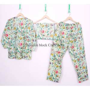 Ensemble de pyjama en coton doux à imprimé floral sexy et décontracté pour femmes, vêtements de nuit confortables et respirants, taille plus, printemps - Product Image 5