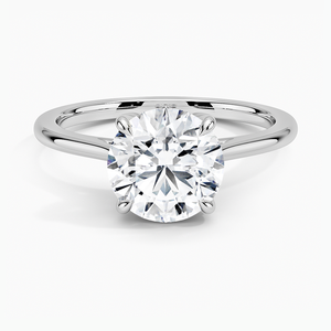 Anillo BOJ 082 con Corte Redondo, Plata 925, Diseño Floral con Incrustaciones de Diamantes, Anillo Solitario con Moissanita de 2ct, Color D, Claridad VVS1, Certificado GRA, en Oferta - Product Image 1