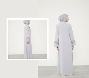 Custom Abayas For Muslim Girls Maxi Abaya Caftan Arabic Eid Prayers Embroidery Fancy Wedding Outerwear Outdoor Islamic Dubai - Product Image 2