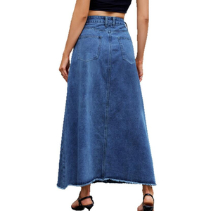 High Quality Women's Retro Slim Fit Denim Skirt Casual & Streetwear Fashion With Natural Waistline Wholesale Costumes Skirt - Product Image 1